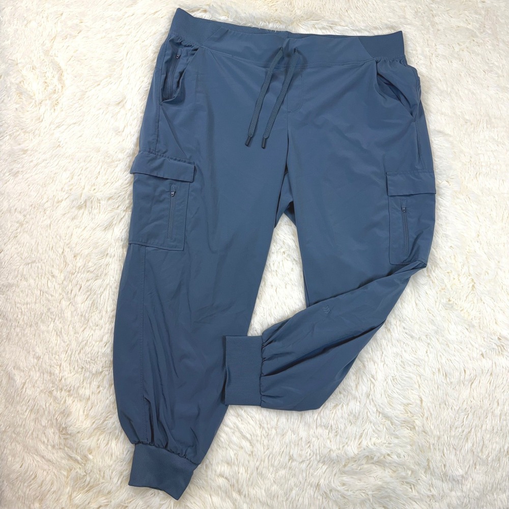 All In Motion Cargo Joggers Women XXL Blue Stretch Woven Active Pants
